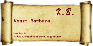 Kaszt Barbara névjegykártya